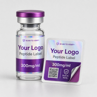 Étiquettes autocollantes holographiques argentées personnalisées anti-contrefaçon pour peptides, 50 unités