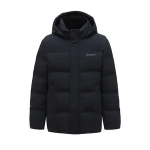 Wholesale Warm Thick Puffer Bubble Coat Winter Custom men's down puffer jacket black coats