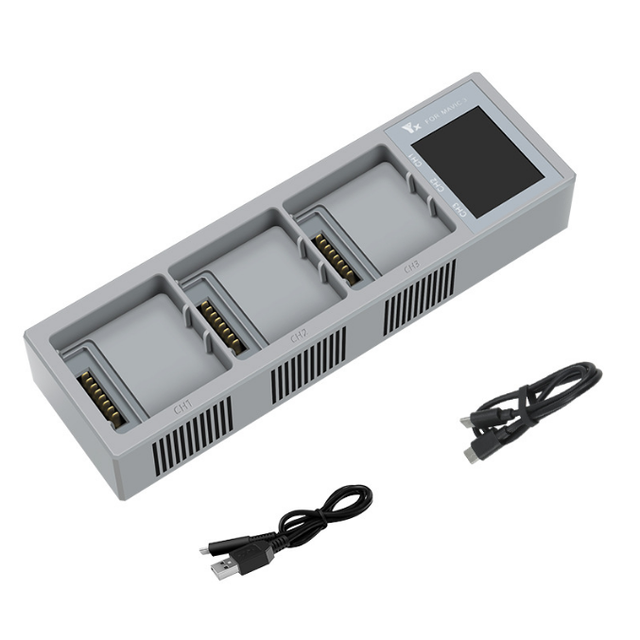 3-in-1 Smart Intelligent LED for DJI Mavic 3 Pro Battery Charger with QC3.0 & OTP Portable Charging Hub for Mavic 3 Drone
