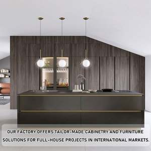 Meubles de cuisine modernes en noir complet, design professionnel, avec un bon rapport qualité-prix, meubles de cuisine modulaires - Product Image 5