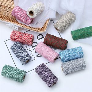Cordon de <span class=keywords><strong>macramé</strong></span> enduit rose rouge et blanc 2 mm 109 Yds, ficelle de boulanger pour emballage cadeau, Noël, mariage, bricolage, artisanat, décoration intérieure - Product Image 4