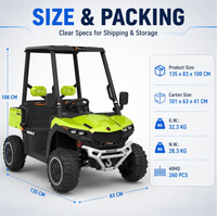 Nouvelle Voiture Électrique Tout-Terrain UTV 2026 pour Enfants, 12V, Double Moteur 550, avec Lumières LED, Benne de Chargement et Amortisseurs – Véhicule Jouet