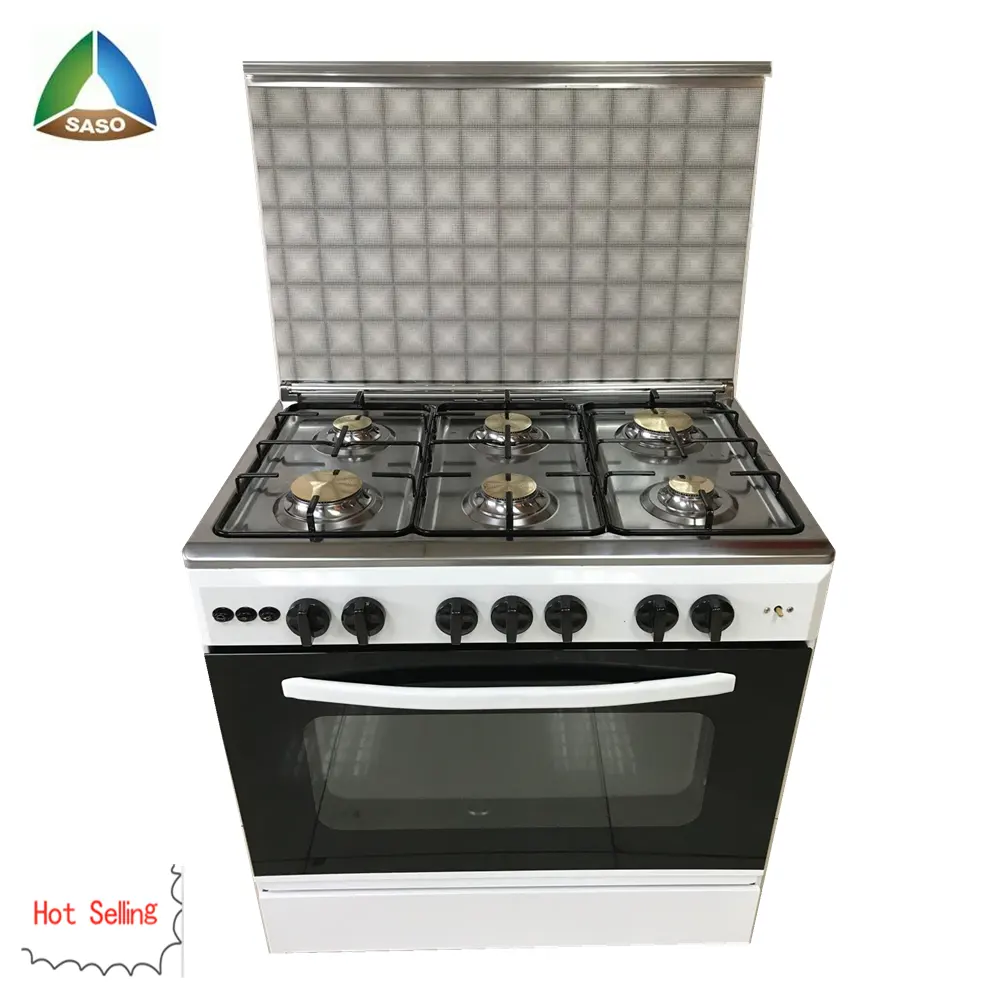 6 NO. of burners 30inch gas stove cooker grid gas oven cooker for sale
