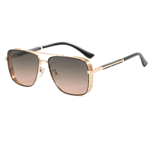 Vintage Double Bridge Square Gradient Lens Sunglasses for Men UV400 Protection Shades Driving Outdoor Sun Glasses - Product Image 4