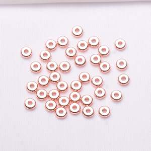 Danf - Espaciador de superficie lisa chapado en oro de 18k para pulseras, collares, cuerdas trenzadas, cuentas y accesorios sueltos hechos a mano DIY - Product Image 3