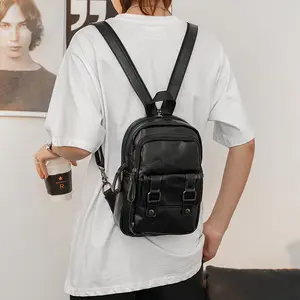 Удобная Простая мужская сумка в стиле преппи, модная сумка двойного назначения, многофункциональный мини-рюкзак из искусственной кожи, сумка