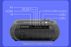 Máy Chiếu Mini T7 Độ Sáng Cao, Máy Chiếu Đa Phương Tiện, Có Đèn Led, Video, YOUTUBE, Văn Phòng, Gia Đình, Cùng Màn Hình - Product Image 6