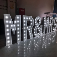 Lettres lumineuses LED en acier galvanisé, taille et couleur personnalisées, étanches IP65, pour publicité, mariage, extérieur, villa, mur extérieur