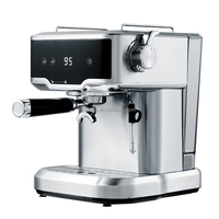 Aifa mesin kopi Espresso 20 Bar, dengan layar tampilan saklar uap & kenop 1,8 l tangki air penuh baja anti karat pembuat kopi