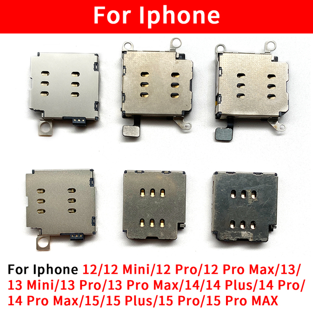 Wholesale Dual Sim Card Reader Flex Cable for Iphone 12 13 14 15 Mini Pro Max SIM Card Tray Slot Holder Adapter Connector Repair
