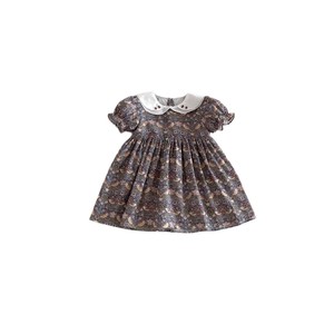 Abiti Estivi per Bambine 2026, Nuovo Stile Pastorale in Cotone Stampato, Vestiti Floreali a Maniche Lunghe con Colletto a Bambola - Product Image 5