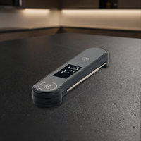 Thermomètre à viande pliable avec sonde SUS304, lecture instantanée rapide en 0,6s, 0,3 ° Écran LCD rétroéclairé étanche IP66 de haute précision pour barbecue