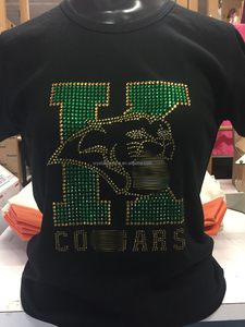 Trasferibili Termoadesivi Personalizzati con Logo Sportivo Universitario in Cristallo per Magliette, Mascotte di Football con Cristalli Luccicanti - Product Image 1