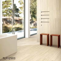 Carreaux de porcelaine HN-TILE aspect travertin moderne 600x1200mm finition mate texture bois antidérapants pour sol et mur chambre hôtel