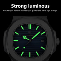 Poedagar Montre Carrée de Luxe pour Homme, Montre à Quartz en Cuir de Haute Qualité, Étanche 30m, Lumineuse avec Date, pour Hommes
