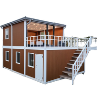 Maison conteneur en acier préfabriquée moderne de luxe à deux étages Petite maison préfabriquée en bois Bâtiments pour cabines Hôtel Appartement Villa