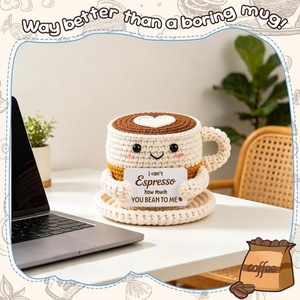 Cadeaux émotionnels faits à la main « Je t'aime », mug de voyage en crochet pour un anniversaire de mariage, cadeaux amusants <span class=keywords><strong>et</strong></span> romantiques pour les amateurs de café - Product Image 5