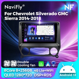 NaviFly NF, écran tactile Android le plus récent, Car Play 10 pouces pour Chevrolet Silverado GMC <span class=keywords><strong>Sierra</strong></span> 2014-2018 avec prise en charge RDS - Product Image 2