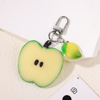 UV-geprinte acryl fruit sleutelhanger watermeloen appel citroenschijfjes flesopener leuke tas hangdecoratie sieraden feest cadeau