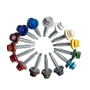 Vis autoperceuse à tête hexagonale haute résistance avec rondelle en PVC, en acier au carbone, plaqué zinc jaune, pour toiture - Product Image 5