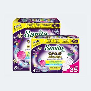 <span class=keywords><strong>Precio</strong></span> al por mayor Sanita Soft and Fit Relax Night Wing 35cm Super absorbente desechable algodón orgánico servilleta sanitaria 8 piezas - Product Image 1
