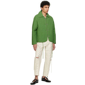 <span class=keywords><strong>Pantaloni</strong></span> da uomo alla moda <span class=keywords><strong>con</strong></span> tessuto largo in cotone Button-Fly <span class=keywords><strong>con</strong></span> Design unico bianco stringato alla moda stile Casual <span class=keywords><strong>con</strong></span> ritagli passanti per <span class=keywords><strong>cintura</strong></span> - Product Image 4