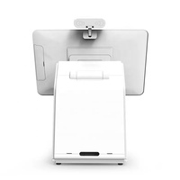 Terminal de point de vente tout-en-un Hongkai C6 OEM 15 pouces à double écran tactile, deuxième écran, système d'exploitation Windows/Android, imprimante thermique, pour usage en restaurant
