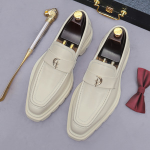 Nuevos Zapatos Sin Cordones de Cuero Genuino, Parte Superior Suave, Suela Gruesa, Mocasines Retro de Vestir para Hombre, Elegantes y Ligeros - Product Image 2