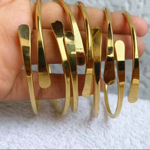 Bracelet en laiton africain réglable doré et argenté, cadeau pour elle, usage quotidien, bijoux bohèmes - Product Image 2