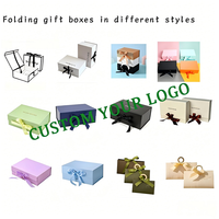 Boîte rigide pliable magnétique avec revêtement UV personnalisé, recyclable, résistante, avec nœud en ruban pour cadeaux haut de gamme, artisanat, boîte cadeau