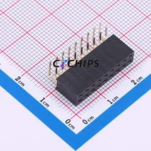 XDM254-2-09-W-8.5-G0 Pin Socket Bent Lead Through Hole,P=2.54mm Connector 2x9P 2.54mm Square Hole Right Angle Insert - Product Image 1