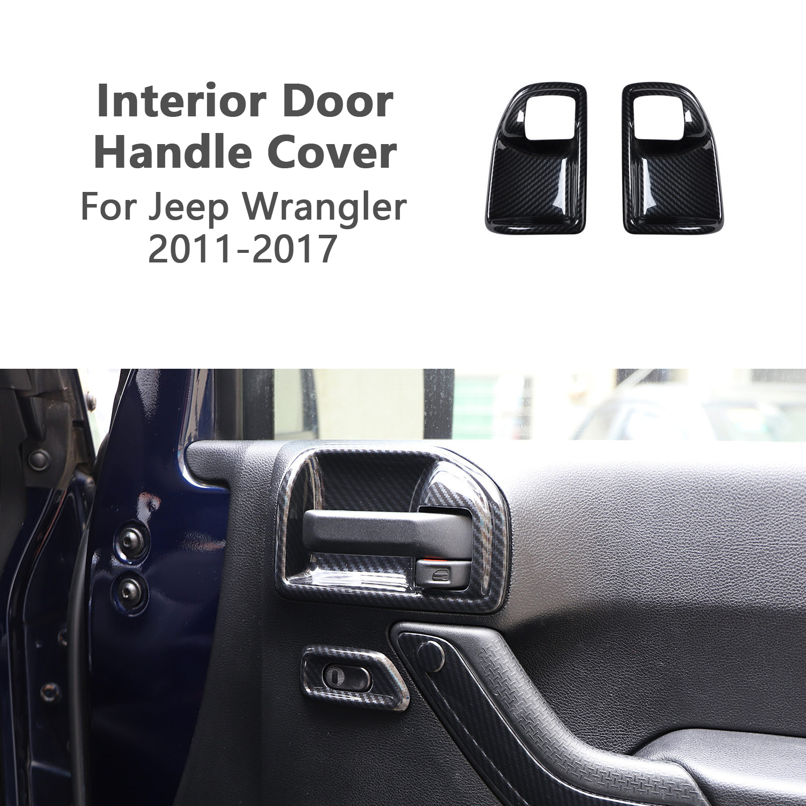2 pcs-Door handle- Carbon-Fiber-Pattern