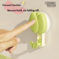 ZT2258 Crochet à ventouse en plastique en forme de tulipe, fixation puissante sans perforation, support adhésif pour serviettes, cuisine, salle de bain, mur