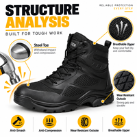 Chaussures de sécurité anti-écrasement à embout d'acier, mi-montantes, avec semelle extérieure résistante à l'usure, plusieurs styles, pour le travail de construction