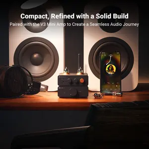 Fosi Audio GR40 USB <span class=keywords><strong>DAC</strong></span> Amplificateur de <span class=keywords><strong>casque</strong></span> Pré<span class=keywords><strong>ampli</strong></span> à lampes et amplificateur de <span class=keywords><strong>casque</strong></span> avec tubes de 5654W Compact avec V3 ou ZA3 - Product Image 4