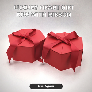 Caja de Regalo de Lujo para San Valentín 2025, Reutilizable, en Forma de Corazón, de Cartón Recubierto con Cinta en Relieve, para Bodas y Día de la Madre, Venta al Por Mayor - Product Image 2