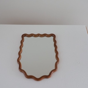 Premium Painted <strong>Pine</strong> Wood Wavy Wall <strong>Mirror</strong>, Irregular Decor <strong>Mirror</strong> for Living Room Home Decoration - Product Image 1