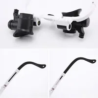 Loupe de lunettes à lumières LED 8x 15x 23x Loupe de tête à double lentille pour réparation de montres électroniques
