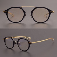 Gafas Vintage para hombre con estilo, nuevo diseño de acetato con monturas ópticas de titanio, patrón sólido