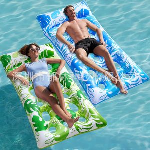Floating Mat <b>Inflatable</b> Oval Lounge Air Hole PVC Water Mattress Adult Swim Float - Product Image 3