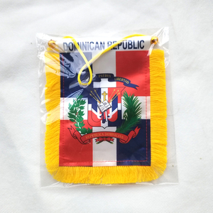 Bandera de República Dominicana Rectangular de 4x6 Pulgadas (10x15 cm), Impresa Digitalmente en Poliéster Resistente, Mini Bandera para Auto con Ventosa - Product Image 1