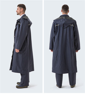 Impermeabile Pesante in Poliestere Antivento con Fodera e Nastro Riflettente, <span class=keywords><strong>Giacca</strong></span> <span class=keywords><strong>Antipioggia</strong></span> Rinforzata - Product Image 4