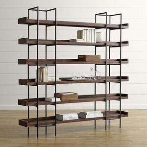 Modern <b>Pine</b> Wood Adjustable Tiered <b>Shelf</b> Storage Rack Floor-standing Bookshelf with Back for Living Room Furniture - Product Image 4
