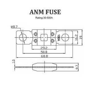 Fusibles automobiles en cuivre haute capacité 32V-125V ANM/AMM MEGA 40A-500A boulon sur fusible de <span class=keywords><strong>voiture</strong></span> disjoncteurs miniatures conception de boulon - Product Image 2