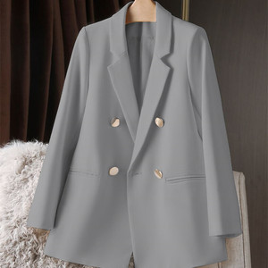 Di fascia alta verde elegante <span class=keywords><strong>Blazer</strong></span> da <span class=keywords><strong>donna</strong></span> primavera autunno piccola piccola tuta Casual larga stile coreano con ricamo a bottoni - Product Image 3