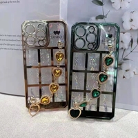 Plaqué diamant chaîne dames coque de téléphone pour VIVO S1 T1x U20 V11 coque de téléphone de couverture arrière Mobile avec dragonne
