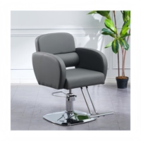 Fauteuil de salon contemporain en cuir PU avec mécanisme hydraulique rotatif et réglable en hauteur pour barbier, mobilier de salon commercial