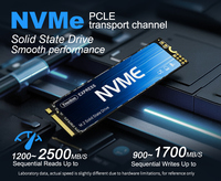 قرص صلب داخلي عالي السرعة من Ymeiton OEM M.2 NVMe SSD 2280 بسعة 256 جيجا/512 جيجا/1 تيرابايت للكمبيوتر المكتبي/المحمول مع منفذ توسعة SATA بلاستيكي
