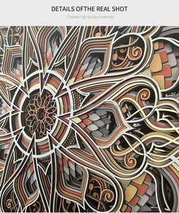 Dipinto 3D in Legno Intagliato, Decorazione Tridimensionale per Soggiorno, Murale per Hall d'Albergo e Portico, Arte Murale di Lusso con Rilievo Astratto - Product Image 4