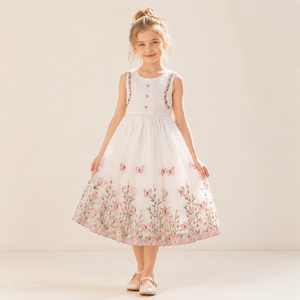 Vestido <span class=keywords><strong>de</strong></span> Princesa con Tutú Floral <span class=keywords><strong>para</strong></span> <span class=keywords><strong>Niñas</strong></span>, Elegante Vestido <span class=keywords><strong>de</strong></span> Fiesta <span class=keywords><strong>de</strong></span> Verano, Vestido <span class=keywords><strong>de</strong></span> Dama <span class=keywords><strong>de</strong></span> Honor con Flores, MZJ2026 - Product Image 2